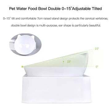 Marchul Cat Bowls, Cat Food Bowls, 15° Tilted Cat Bowl for Indoor Cats, Cat Food and Water Bowl Set, Raised Cat Bowl for Cats and Small Dogs