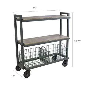 Atlantic Modular Mobile Storage Cart - 3-Tier Kale Green