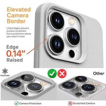 IceSword Compatible with iPhone 14 Pro Max Case White, Liquid Silicone Case Phone Cover Slim Protect...