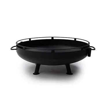 Barebones Cowboy Fire Pit 30-Inch - Open Fire Grill with Cooking Grate for Outdoor Cooking - Heavy Duty Open Grill