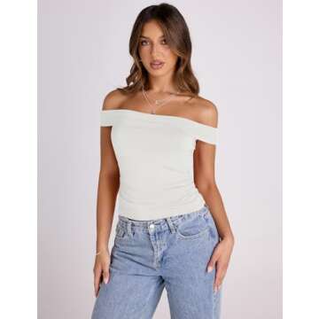 Stylish LUYAA Off Shoulder Crop Top for Summer Fashion