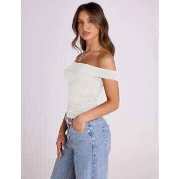 Stylish LUYAA Off Shoulder Crop Top for Summer Fashion