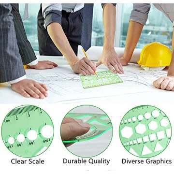 CFTfabMS 15Pcs Geometric Stencils Drawing Templates,Drawing Stencils Drafting Tools with Geometry Se...