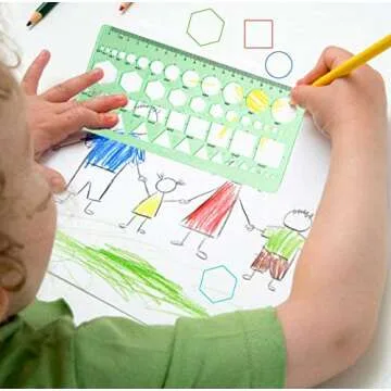 CFTfabMS 15Pcs Geometric Stencils Drawing Templates,Drawing Stencils Drafting Tools with Geometry Set,Circle,Curve Shape Stencils Drafting Tools for Drawing,Design