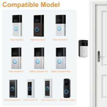 NANW Adjustable 30 to 55 Degree Doorbell Angle Mount Compatible with Video Doorbell 1/2/3/4/Wired/Pr...