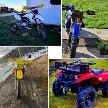 PRO CAKEN Universal 7/8" 22mm and 1 1/8" 28mm Dirt Bike Handguards CNC Bracket Handle Bar Hand Guards for Motocross ATV Scooter CRF KLX KX LTR TRX SX SXF EXC XCW Grizzly Hawk 250 Bicycles-White