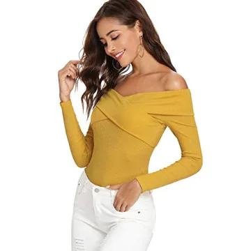 Stylish SheIn Off Shoulder Long Sleeve T-Shirt for Women