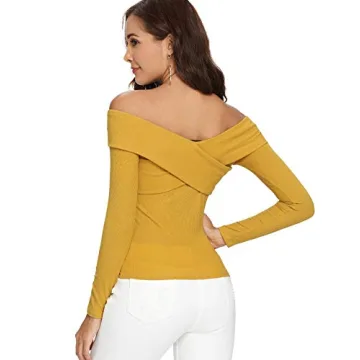 Stylish SheIn Off Shoulder Long Sleeve T-Shirt for Women