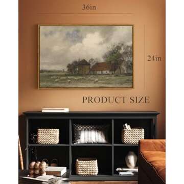 ARPEOTCY Vintage Framed Sheep Wall Art Decor, Bedroom Kitchen Country Farmhouse Paintings Wall Decor...