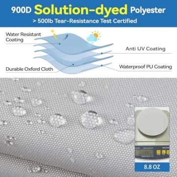 Tuszom Waterproof 900D Trailerable Boat Cover for 17-20 ft