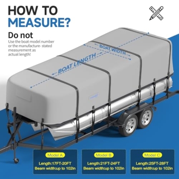 Tuszom Waterproof 900D Trailerable Boat Cover for 17-20 ft