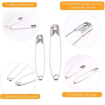 TUPARKA 540 Assorted Safety Pins for Crafting and Sewing