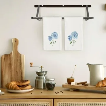 CIOJUNE Light Blue Floral Kitchen Towels Set of 2