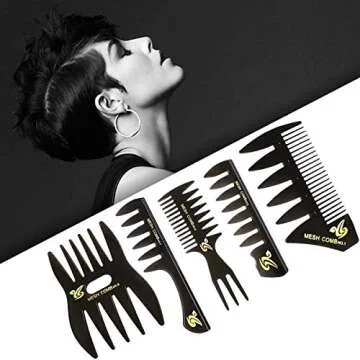 Men Hair Comb Set for All Hair Types – 5 Professional Combs