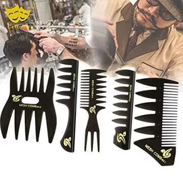 Men Hair Comb Set for All Hair Types – 5 Professional Combs