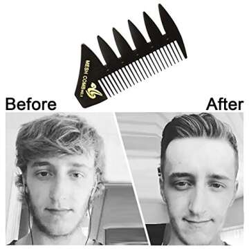 Men Hair Comb, 5 Pcs Professional Barber Accessories Retro Styling Comb Set Great for All Hair Types