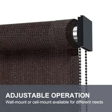 VICLLAX Outdoor Roller Shade, Patio Blinds Roll Up Shade 4x6FT, Chocolate