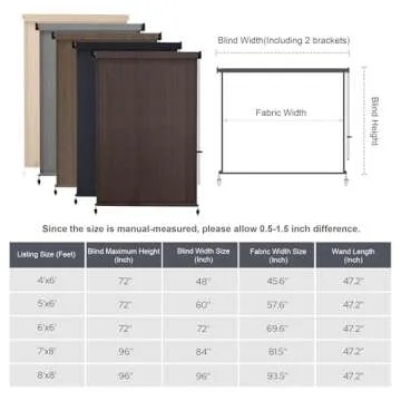 VICLLAX Outdoor Roller Shade, Patio Blinds Roll Up Shade 4x6FT, Chocolate