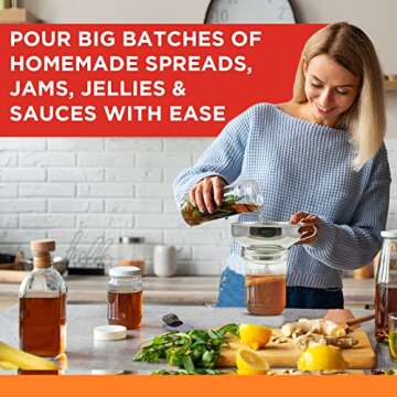 Zoie + Chloe 3-in-1 Stainless Steel Funnel Set - Kitchen Funnels with Detachable Fine Mesh Filter & Strainer for Filtering Herbs, Food Bits - Durable Stainless Steel - Ease to Use, Dishwasher Safe