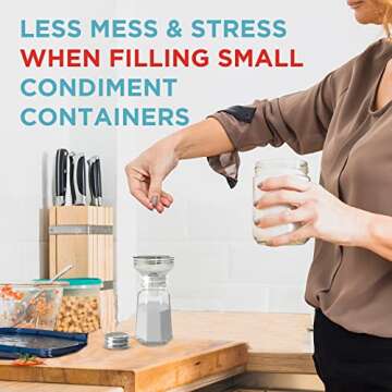 Zoie + Chloe 3-in-1 Stainless Steel Funnel Set - Kitchen Funnels with Detachable Fine Mesh Filter & Strainer for Filtering Herbs, Food Bits - Durable Stainless Steel - Ease to Use, Dishwasher Safe