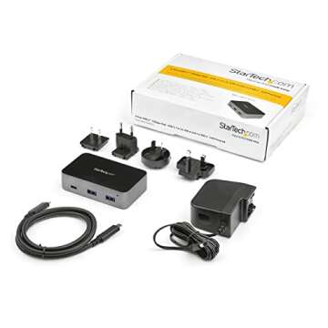StarTech.com 4-Port USB C Hub - USB 3.2 Gen 2 (10Gbps) - 3x USB-A & 1x USB-C - Powered - Universal Power Adapter Included , TAA (HB31C3A1CS)