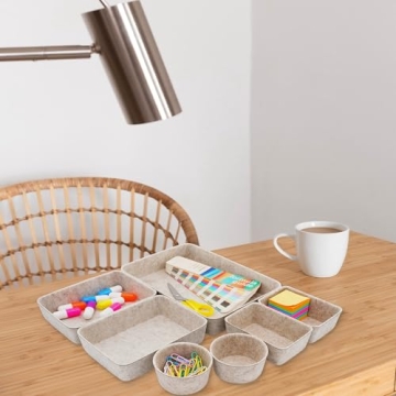 Welaxy Drawer Organizers 7-Piece Nordic Felt Storage Set