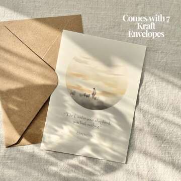 ESSEN Life Scripture Greeting Cards Set | 7 Inspirational Bible Verses for Gifts & Decor
