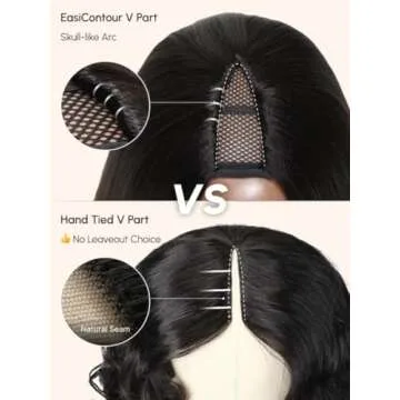 Kinky Curly V Part Wig 100% Human Hair Glueless