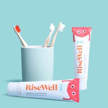 RiseWell Kids Mineral Toothpaste - Hydroxyapatite Kids Toothpaste - Safe to Swallow, No Added Fluoride and All Natural - Cake Batter Flavor, 3.4 Oz