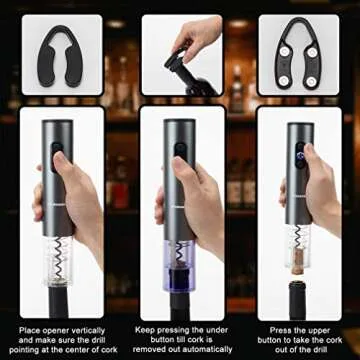 Electric Wine Opener Gift Set with Whiskey Stones