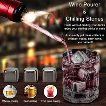 Electric Wine Opener Gift Set with Whiskey Stones