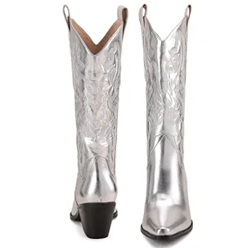 Stylish Dsevht Metallic Cowboy Boots for Women