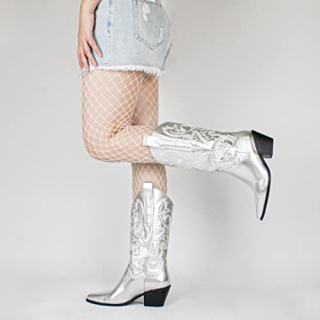 Stylish Dsevht Metallic Cowboy Boots for Women