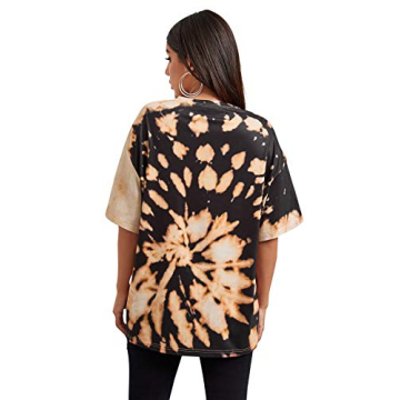Trendy Black Tie Dye Oversized T-Shirt for Women