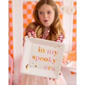 Pink Halloween Party Plates, In My Spooky Era, 16 Pack