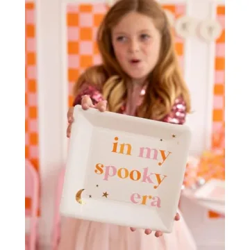 Pink Halloween Party Plates, In My Spooky Era, 16 Pack