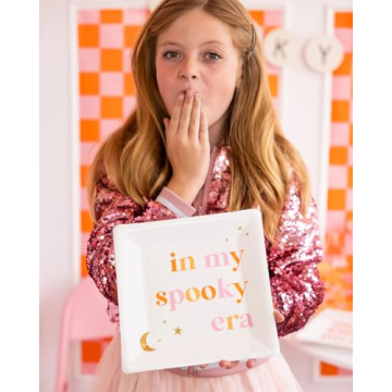 Pink Halloween Party Plates, In My Spooky Era, 16 Pack