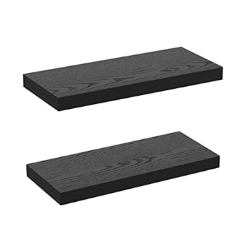 GREENDEW Floating Shelves Invisible Wall Mounted Set of 2, Retro Hanging Wall Decor Shelf 16 x 9 for...