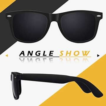 LINVO Polarized Sunglasses for Men Driving Sun glasses Shades 80's Retro Style Square