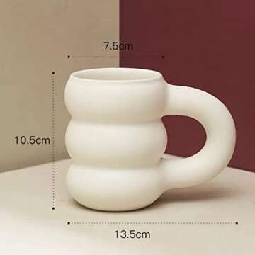 Duiaynke Ceramic Mug Thick Handle Tire Appearance Creativity 450ml Capacity Decor Personalized Juice...