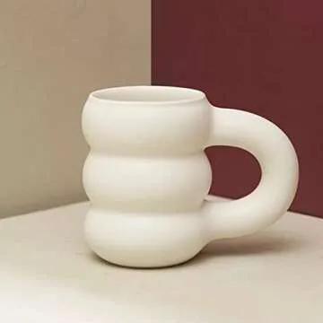 Duiaynke Ceramic Mug 450ml Unique Tire Design for Everyone