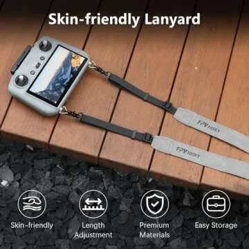 FPVtosky Lanyard for DJI RC & RC 2 & RC Pro Controller, DJI Mini 4 Pro Lanyard RC Neck Strap, Soft Leather Lanyard Compatible with DJI Flip/Mini 3 / Mavic 3 / Air 3S / Remote Controller Accessories