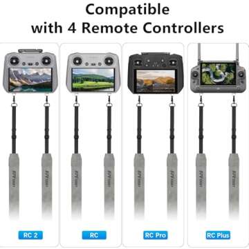 FPVtosky Lanyard for DJI RC & RC 2 & RC Pro Controller, DJI Mini 4 Pro Lanyard RC Neck Strap, Soft Leather Lanyard Compatible with DJI Flip/Mini 3 / Mavic 3 / Air 3S / Remote Controller Accessories