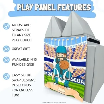 Couch Swag Baseball Play Panel for Kids' Foam Couch