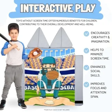 Couch Swag Baseball Play Panel for Kids' Foam Couch