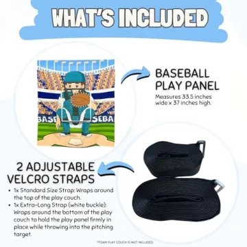 Couch Swag Baseball Play Panel for Kids' Foam Couch