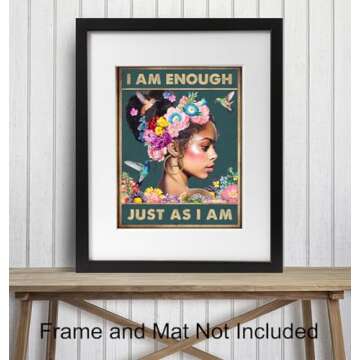 African American Wall Decor - Black Girl Wall Art - Motivational Boho Wall Art - Black Culture - Black Women Teens Bedroom - Black Girl Magic Gifts - Positive Affirmations Inspirational Black Wall Art