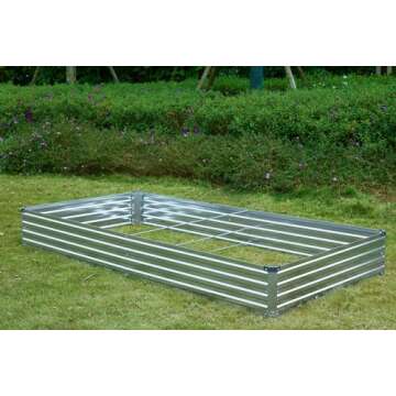 Meberam 6x3ft Galvanized Garden Beds - Durable & Easy Assembly