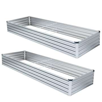 Meberam 6x3ft Galvanized Garden Beds - Durable & Easy Assembly