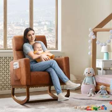 Comfortable Yaheetech Faux Leather Glider Chair for All